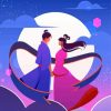 Illustration Romantic Chinese Lovers Diamond Painting