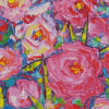 Abstract Pink Peonies Impressionist Flowers Diamond Painting