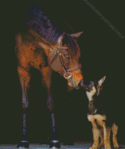 Adorable Horse And Dog Diamond Painting