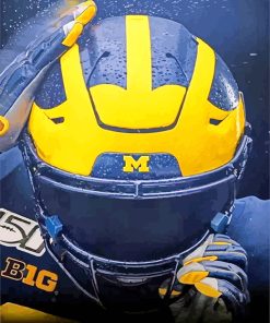 Aesthetic University Of Michigan Football Helmet Diamond Painting