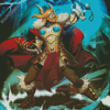 Aesthetic Thor God Of Thunder Animated Movie Diamond Painting