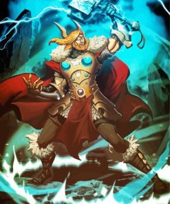Aesthetic Thor God Of Thunder Animated Movie Diamond Painting