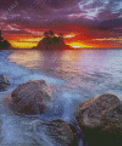 Beautiful Mediterranean Seascape Sunset Diamond Painting