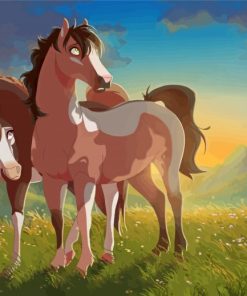 Beautiful Cartoon Horses Diamond Painting