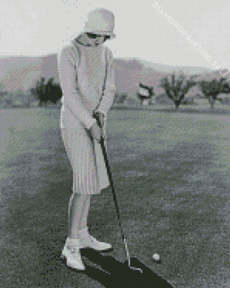 Black And White Golf Lady Diamond Painting