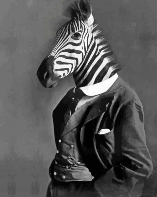 Black And White Mr Zebra Diamond Painting