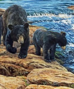 Black Bears Falls Diamond Painting