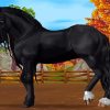 Black Cartoon Horse Diamond Painting