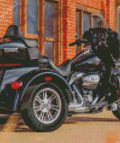 Black Three Wheeler Harley Davidson Diamond Painting