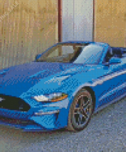 Blue Mustang Convertible Diamond Painting