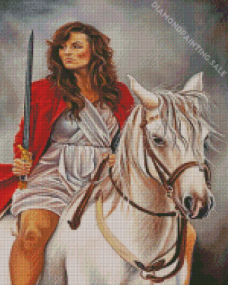 Brave Woman Riding Horse Diamond Painting
