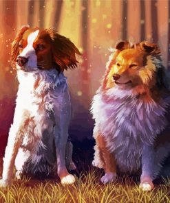 Cute Dogs In Autumn Diamond Painting