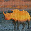 Grey Rhino Sunset Diamond Painting