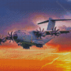 A400M Atlas Aircraft At Sunset Diamond Painting