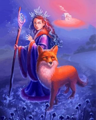 Frost Princess And Fox Diamond Painting