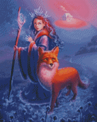 Frost Princess And Fox Diamond Painting