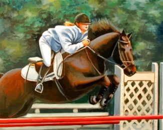 Horse Jumping Diamond Painting