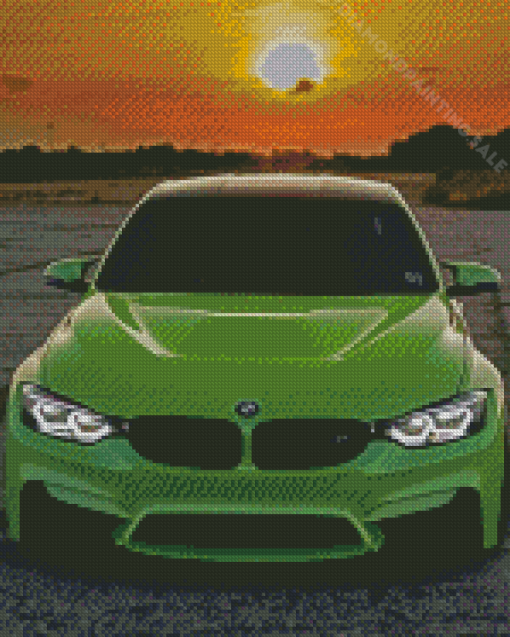 Light Green BMW M3 F80 Car Diamond Painting