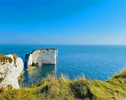 Old Harry Rocks Sea View Diamond Painting