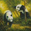 Panda Couple In Jungle Diamond Painting