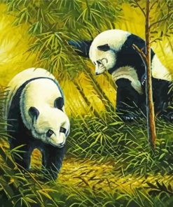 Panda Couple In Jungle Diamond Painting