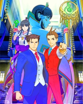 Phoenix Wright Ace Attorney Characters Diamond Painting