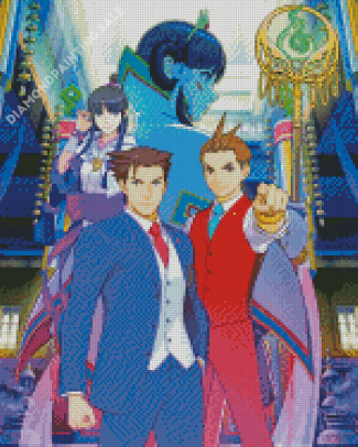 Phoenix Wright Ace Attorney Characters Diamond Painting