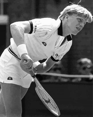 Tennis Player Boris Becker Black And White Diamond Painting
