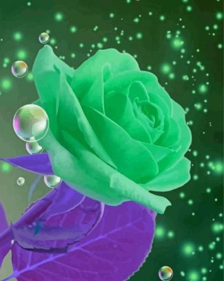 Green Rose Diamond Painting