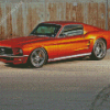 Orange 67 Mustang Fastback Diamond Painting