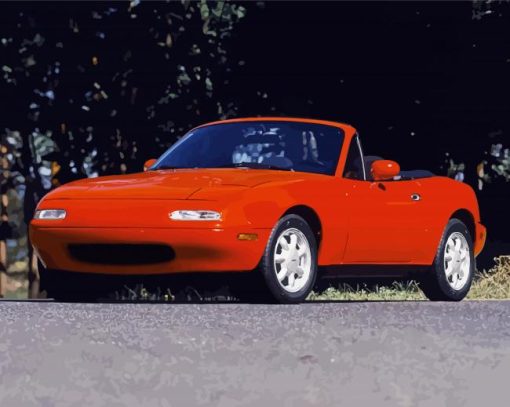 Orange Mazda Miata Diamond Painting