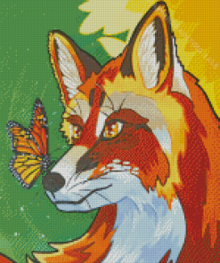 Butterfly And Fox Art Diamond Painting