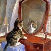 Cute Cat In The Mirror Diamond Painting