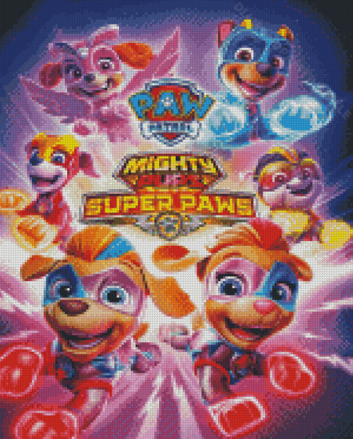 Mighty Pups Super Paws Poster Diamond Painting