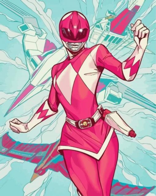 Pink Power Rangers Kimberly Hart Diamond Painting