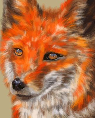 Abstract Orange Fox Face Diamond Painting