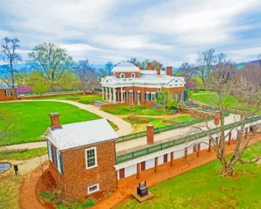 Monticello Buildings Diamond Painting