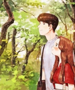 Anime Couple In Forest Diamond Painting