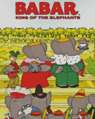 Babar King Of The Elephants Cartoon Serie Diamond Painting