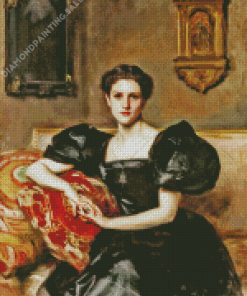 Beautiful Woman In Black Diamond Painting