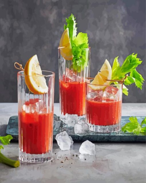 Bloody Mary Glasses Diamond Painting
