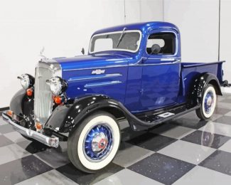Blue 1936 Chevy Truck Diamond Painting
