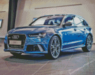 Blue Metallic Audi Car Diamond Painting