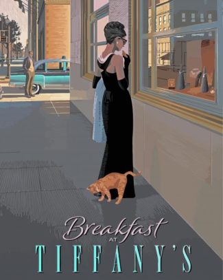 Breakfast At Tiffany Poster Illustration Diamond Painting