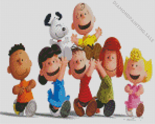 Charlie Brown And Gang Diamond Painting