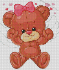 Cute Teddy Bear With Angel Wings Diamond Painting
