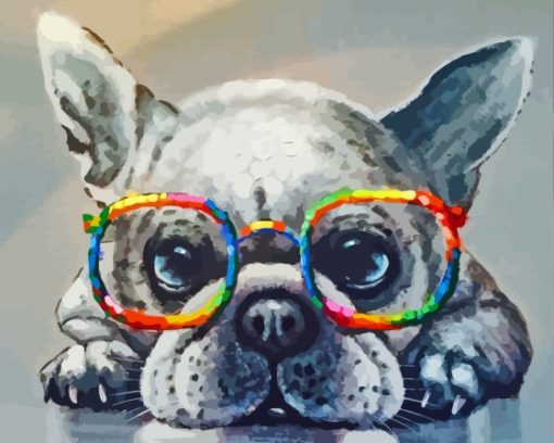 Dog In Glasses Diamond Painting
