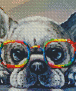 Dog In Glasses Diamond Painting