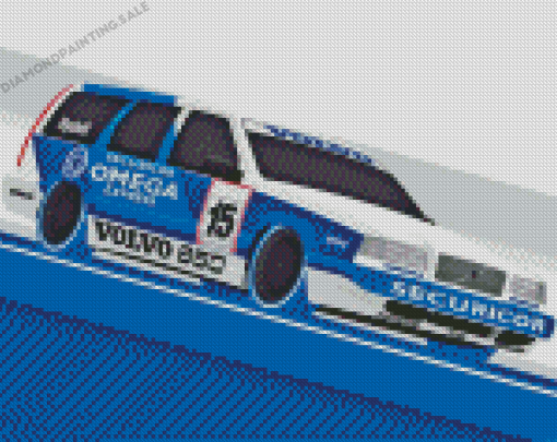 Illustration Volvo 850 Race Car Diamond Painting