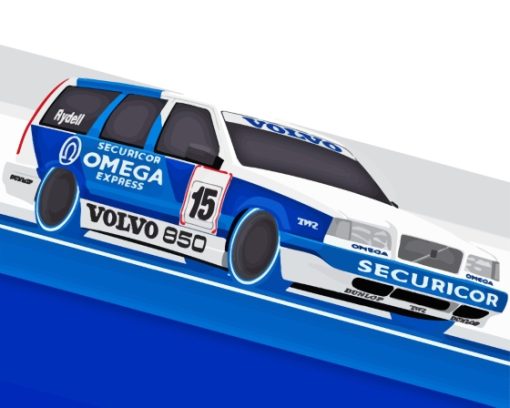 Illustration Volvo 850 Race Car Diamond Painting